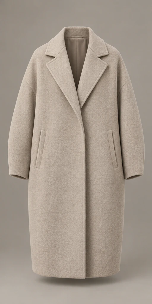 The Beaumont Coat in Stone, front view
